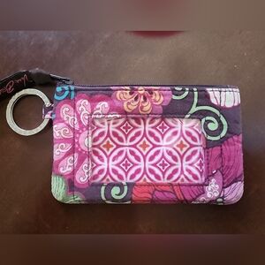 Vera Bradley Mod Pink Floral Key and ID Wallet Card Holder
